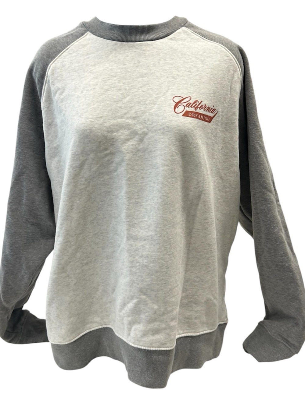 Old Navy California Dreaming Sweatshirt XL Gray Raglan Crewneck Pullover